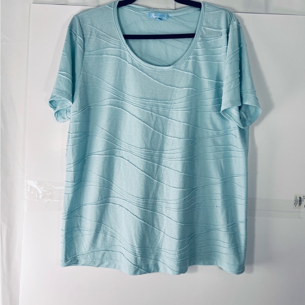 Light Blue Textured Women's Blouse